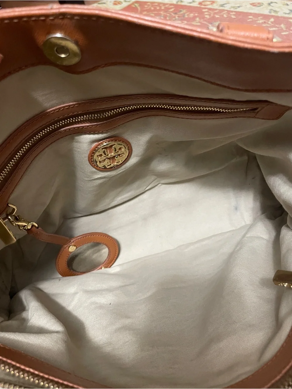 Tory Burch Robinson East West Luggage Saffiano Leather Tote Bag